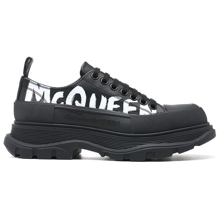 Alexander Mcqueen Chaussures à Lacets 'Black White' avec Semelle Graffiti Slick 711108WIAT61070