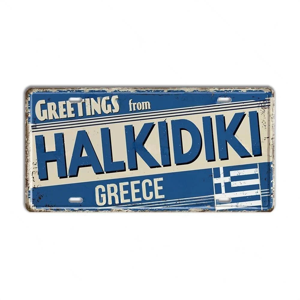 Vintage Griekenland Kenteken LandmarkBlikbord Stad Staat Metalen Plaque Garage Keuken Huis Bar Pub Club Hotel Cafe Wanddecoratie