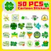 50Pcs St Patrick's Stickers - Lucky Shamrock Vinyl Decals for DIY Crafts & Decor (5x4.9cm)
