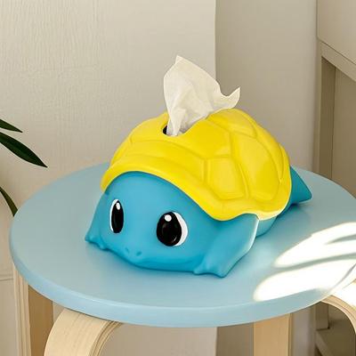 Miniso Cartoon Cute Squirtle Tissue Box Creative Living Room Storage Box Pokémon Tissue Box Paper Box Ornament