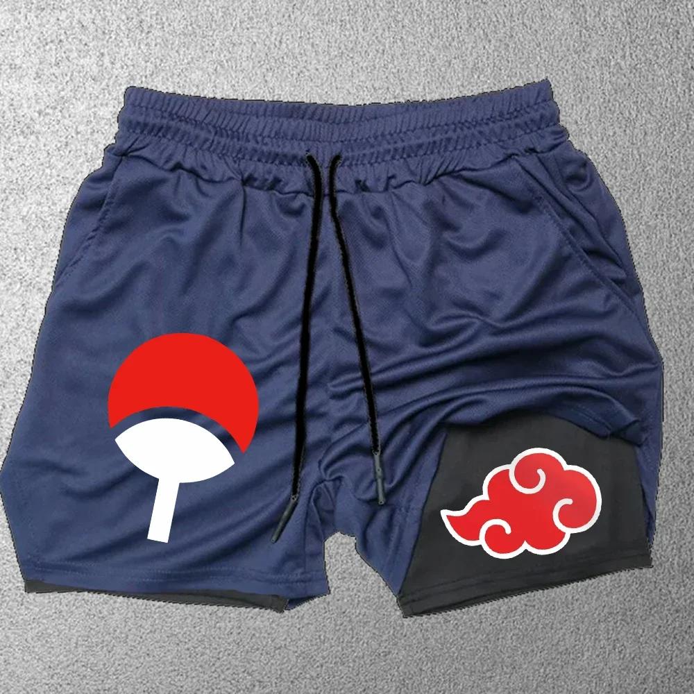 Herren Atmungsaktive Freizeitshorts Gym Sportshorts Zwei-in-Eins Schnelltrocknende Sport Jogging Trainingsshorts Doppellagige Shorts M-3XL