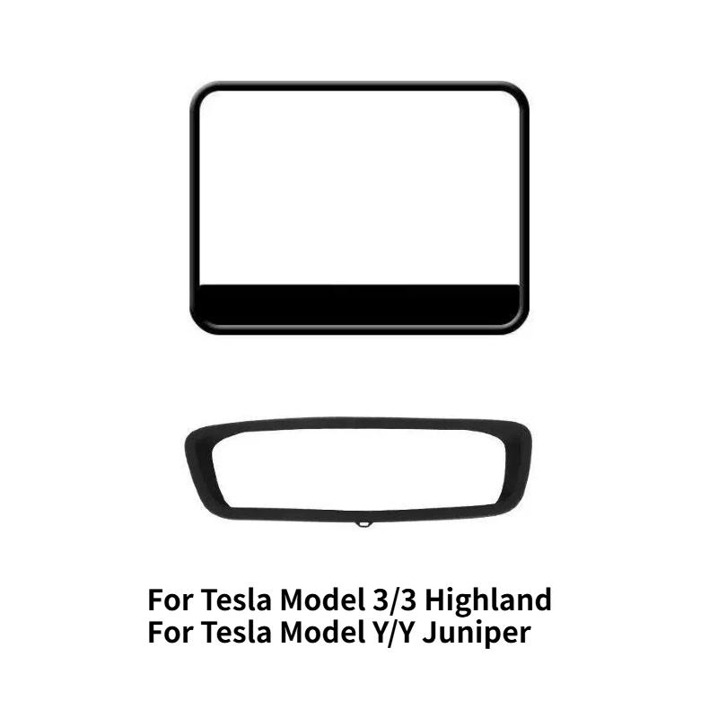 For Tesla Model 3 Highland 2024 Model Y Juniper 2025 Silicone Screen Frame Display Edge Protector Central Control Accessores