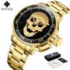 WWOOR Watch For Men Top Luxury Brand Mens Watches Stainless Steel Luminous Waterproof Male Quartz Wrist Watch Relogio Masculino