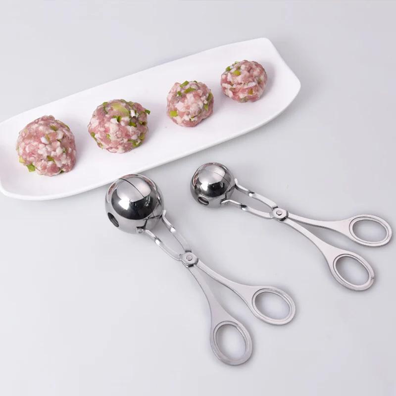 Meat Ball Maker Tool Round Stainless Steel Non Stick Meat Ball Rice Ball Shaper Spoon Mold Household Kitchen Convenience Gadget