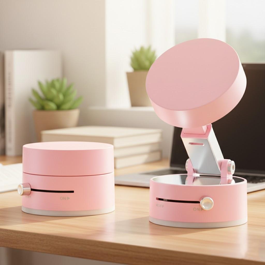 

Magnetic Phone Holder Foldable Suction Cup Mount Bracket for Smooth Surfaces Compatible with MagSafe рожевий