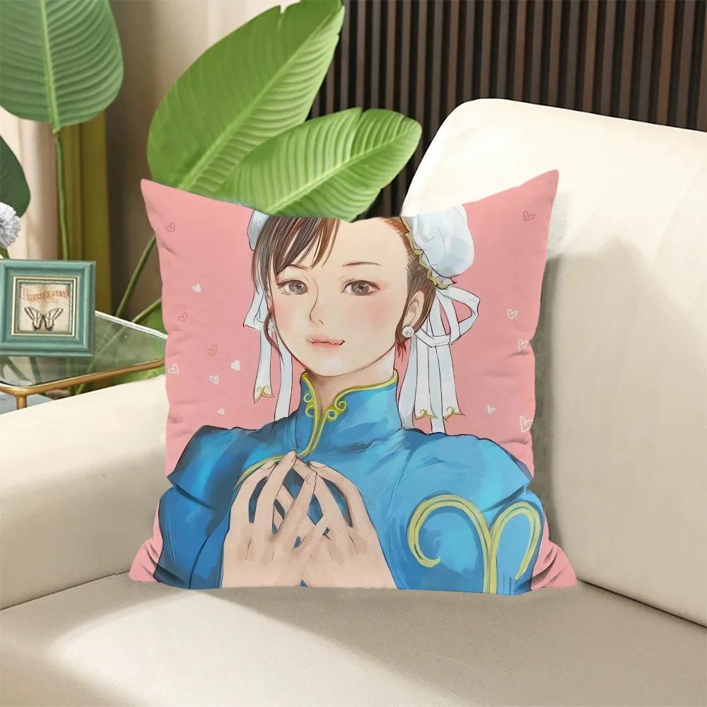 Chun-Li Elegant Room Cushions Covers Cushion Cover 45 × 45 Decorative Pillows For Sofa Pillow Cases × Stuffed Sleep Home Textile