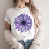 Women Tshirt Cartoon Purple Flower Floral 2025 Summer Spring T Shirt Female Clothes Graphic 90S Aesthetic Kawaii Tee Tops Lady