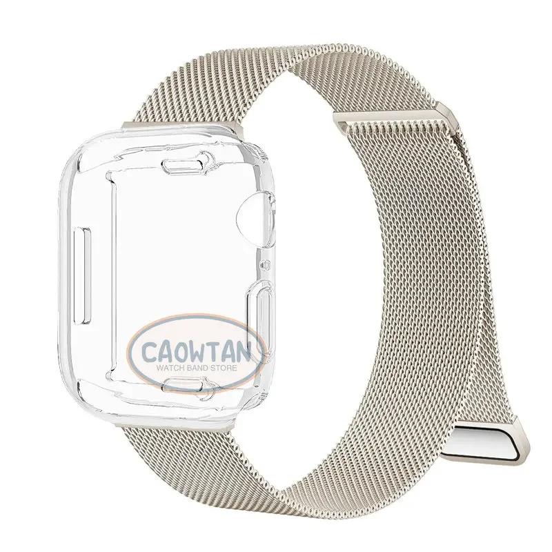 Milanese Case+Strap for Apple Watch Band Ultra 49MM 41mm 40mm 44mm 38 42mm TPU Screen Iwatch Series10 9 8 7 6 SE 5 4 Correa 45mm
