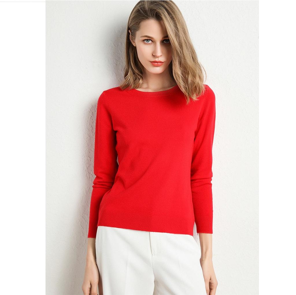Autumn and Winter Round Neck Knitted Sweater for Women, As A Base Layer, Versatile and Fashionable Sweater