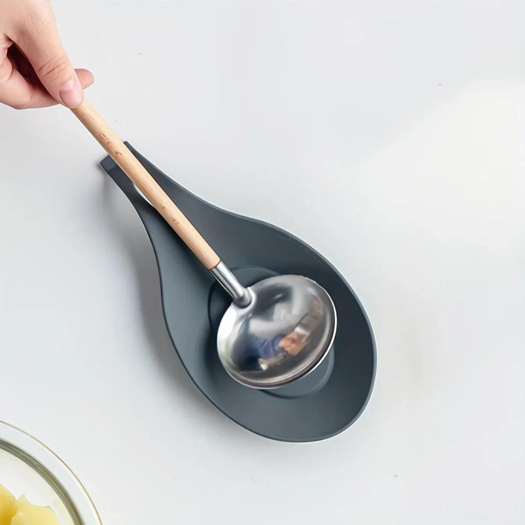 1 Stück-Haushaltsküchenlöffelmatte Silikon isoliert Suppenlöffelmatte Topfschaufelmatte leicht zu reinigen