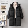 XueZhongFei Dam Lång Dunjacka med Huva