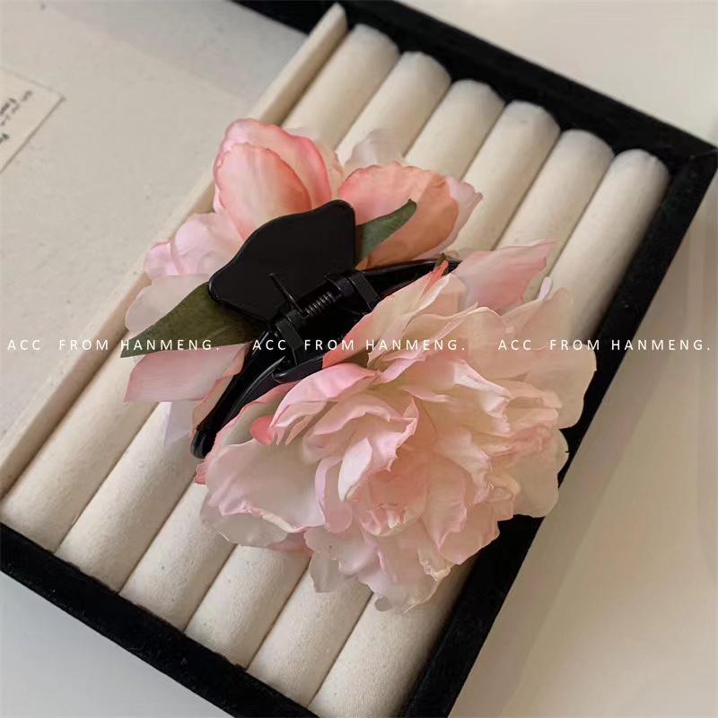 Blooming Peony Hair Clips: New Year's Floral Headdresses & Photo Props in Ancient Hanfu Style.