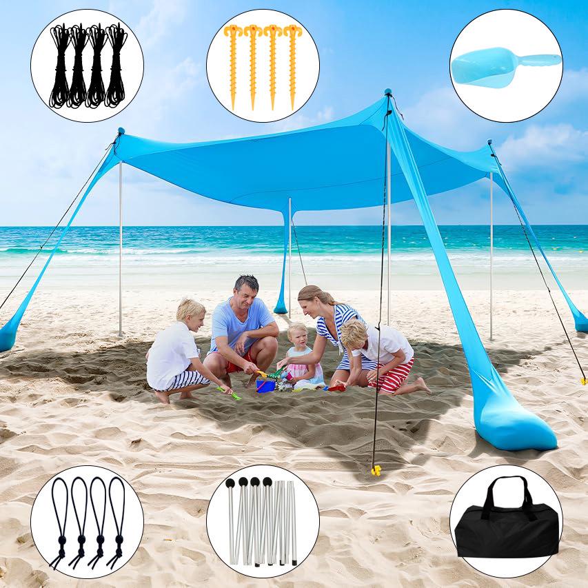 Seaside Portable Camping Canopy Tent Sunshade for Outdoor Beach and Fishing