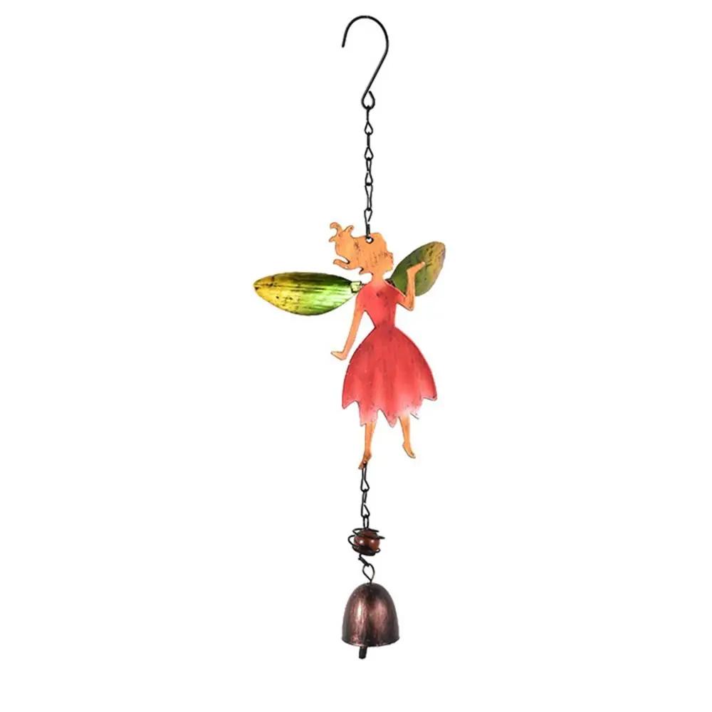 Creative Retro Fairy Angel Wind Chimes Realistic Hanging Fairy Wind Bell Handmade Romantic Metal Windchimes Balcony