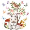 Easter 2026 Cartoon Rabbit & Butterfly Electrostatic Window Stickers