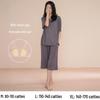 Women's Summer Short-Sleeve Modal Cotton Pajama Set with Chest Pad