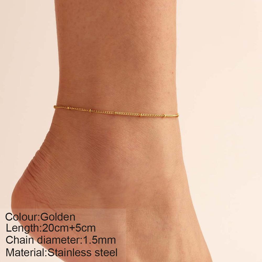 Stainless Steel Delicate Anklet for Women Gold Color Chain Anklet Bracelets On The Leg Do Not Fade Anklet Jewelry Women 2025 New