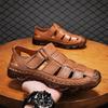 Fashion Fashion Leisure Holiday Sandals for Men Lightweight Summer Shoes New Outdoor Beach Shoes Anti-collision Toe Casual Roma Flats