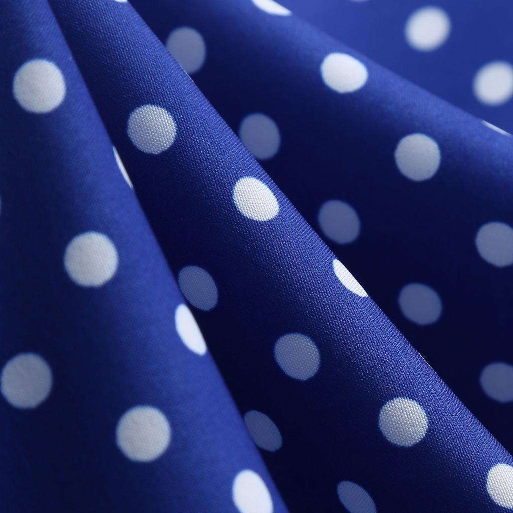 GMXIA Abito Vintage da Donna Stile Collo Quadrato Manica Corta Stampa a Pois Vita Svasata
