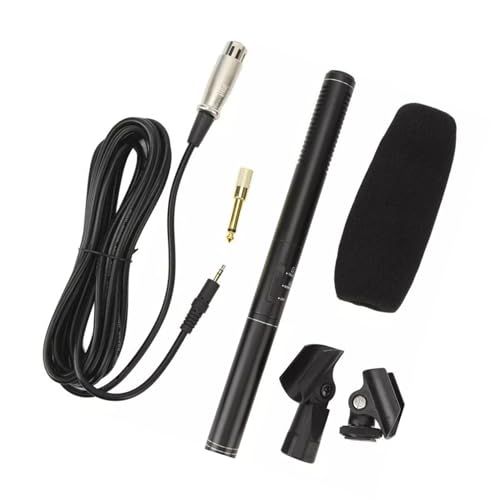 ABS Metal Wired Professional Interview Microphone with XLR Cable and Windscreen for Video Camcorders, DSLRs, and DV Cameras