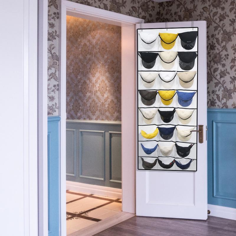 24-Grid Hanging Door Storage Organizer - No-Drill for Underwear, Bras, Socks, and Hats