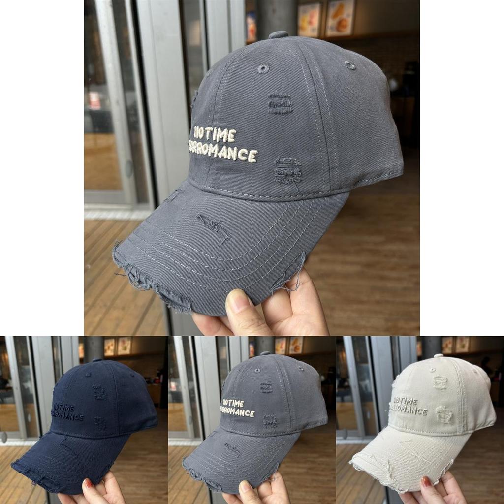 Embroidered Letter Baseball Cap For Women Adjustable Cotton Sun Protection Hat