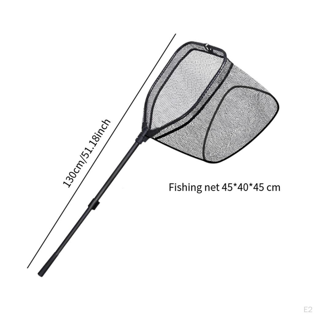 Fish Landing Net Non Slip Grip Long Handle Extensible Sturdy Mesh Telescopic Pole Portable for