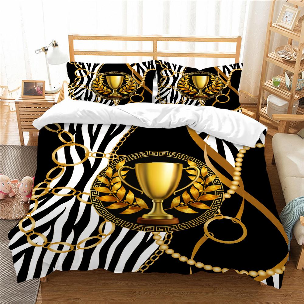 

3D Digital Printing Gorgeous Quilt Cover and Pillowcase 2/3 Single Double Bed Home Textiles Soft Bedding Set Gift EU Single 135x200cm