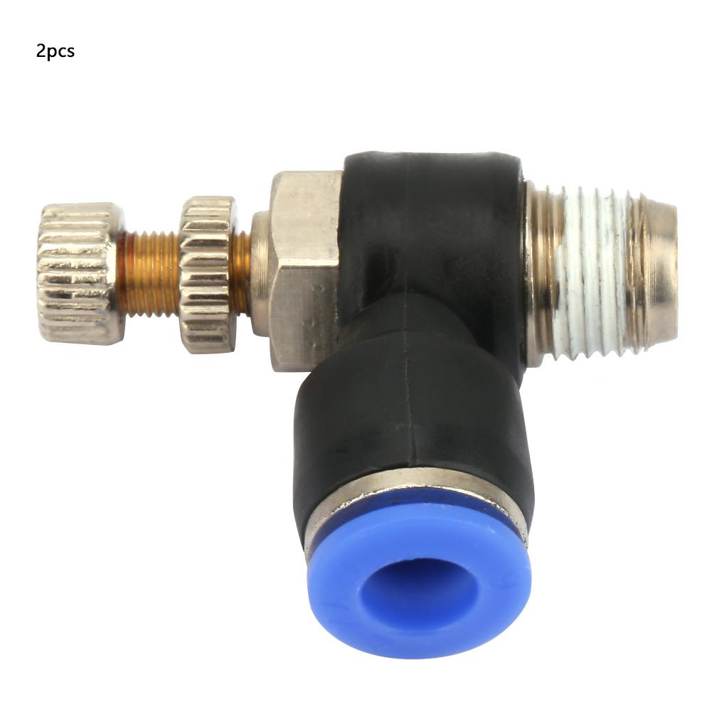 2pcs Tube Air Flow Speed Controller Pipe Pneumatic Fitting Regulator Valve SL6 01
