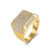 Hiphop Stainless Steel Shinny Zircon Ring for Men Gold Plated Jewelry