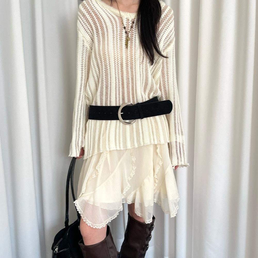 Metal Buckle Leather Waistband Jeans Girdle Western Cowboy Belt Retro Women Wide Belt  Girl