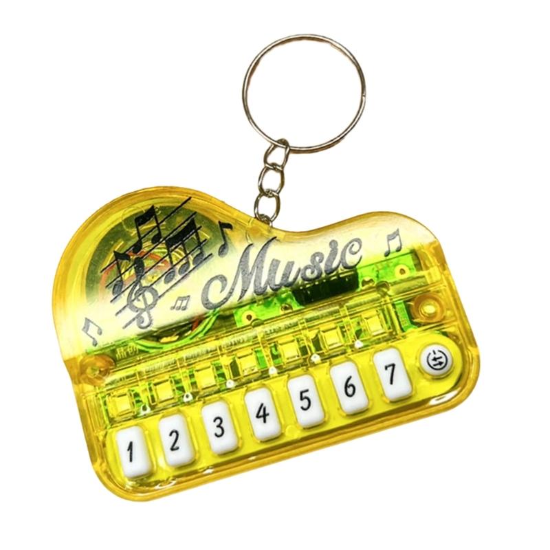 Playable Miniature Piano Keychain Toy For Children Portable Musical Instrument With LED Light Safe Plastic Design