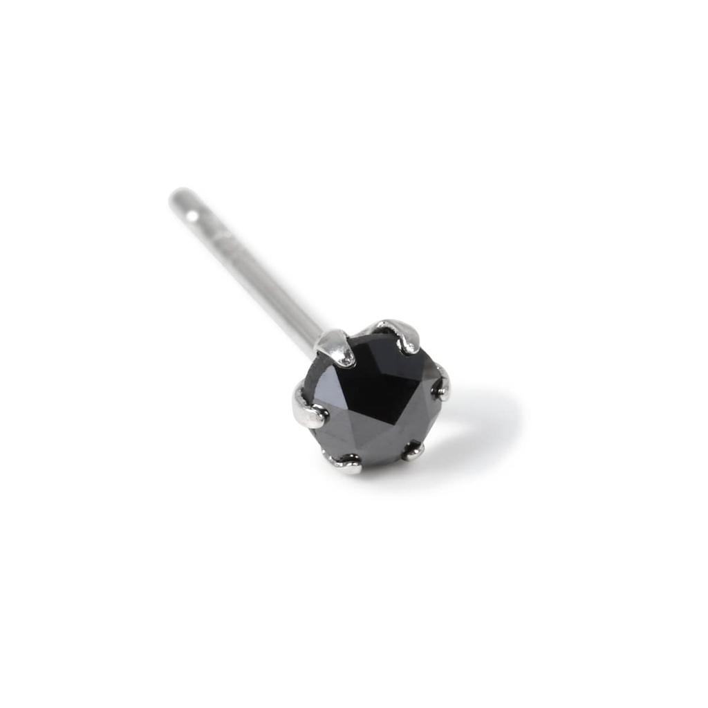 Goods Platinum Pt900 earrings with black single rose for men and one 1 piece [Happy Shop] diamonds, stone, 3mm, 0.09ct, cut, women, ear,