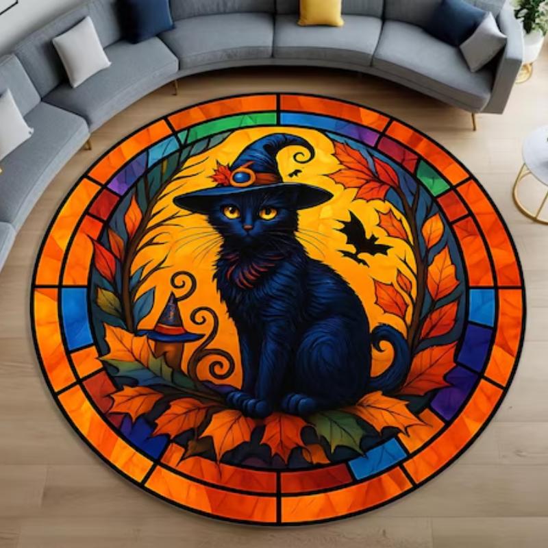 Creative Meditation Yoga Round Rug Anti-Slip Rug for Living Room Sofa Decor Bedroom Rug Exercise The Reading Area Floor Mat