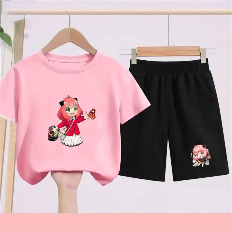 2-piece Summer Boys Casual Sports Trend 3D Pattern Printed Pattern Round Neck T-shirt and Shorts Set 12Y100cm