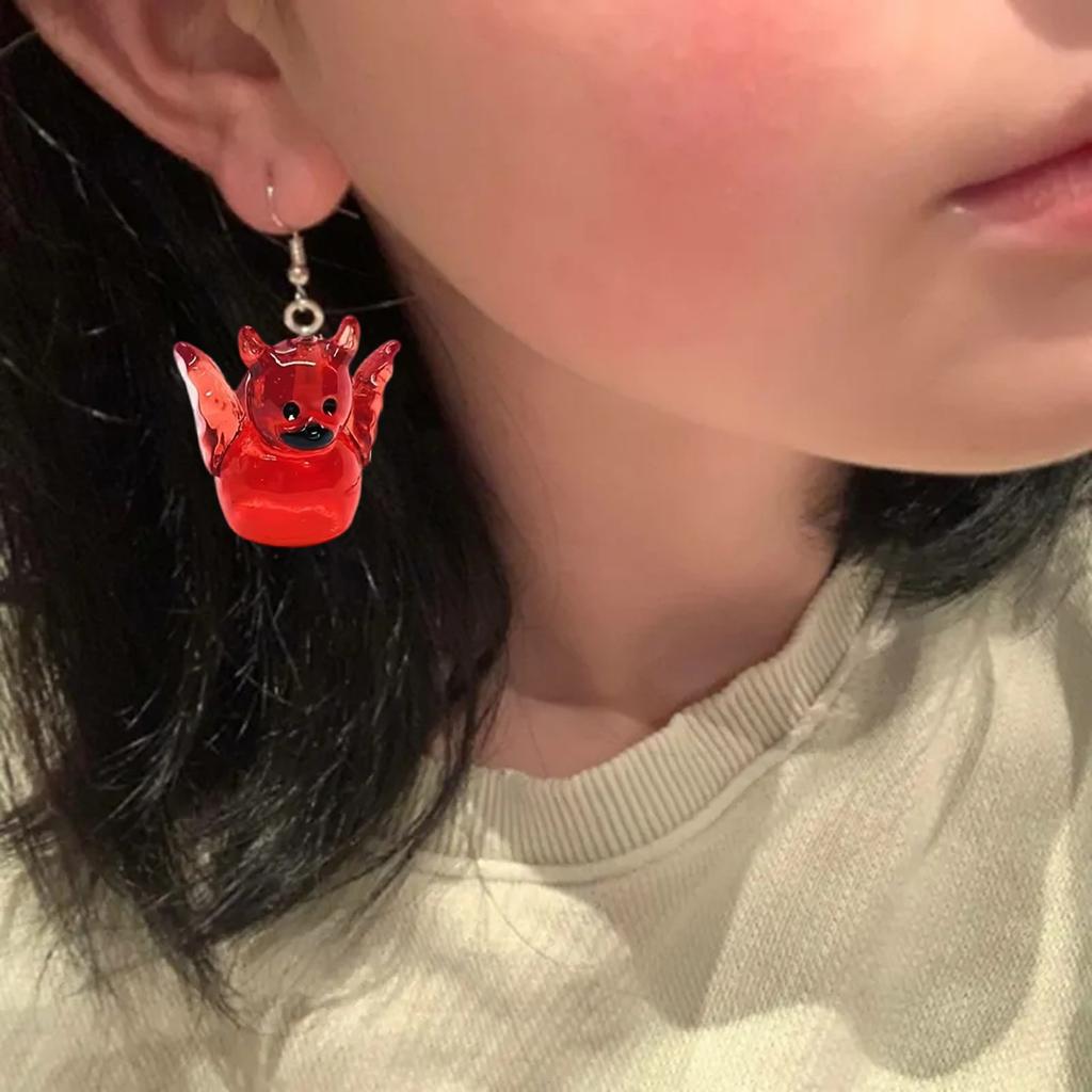Gothic Resin Angel Devil Earrings Unique Style and Mysterious Charm Ear Ornament for Party Festival and Daily Wear