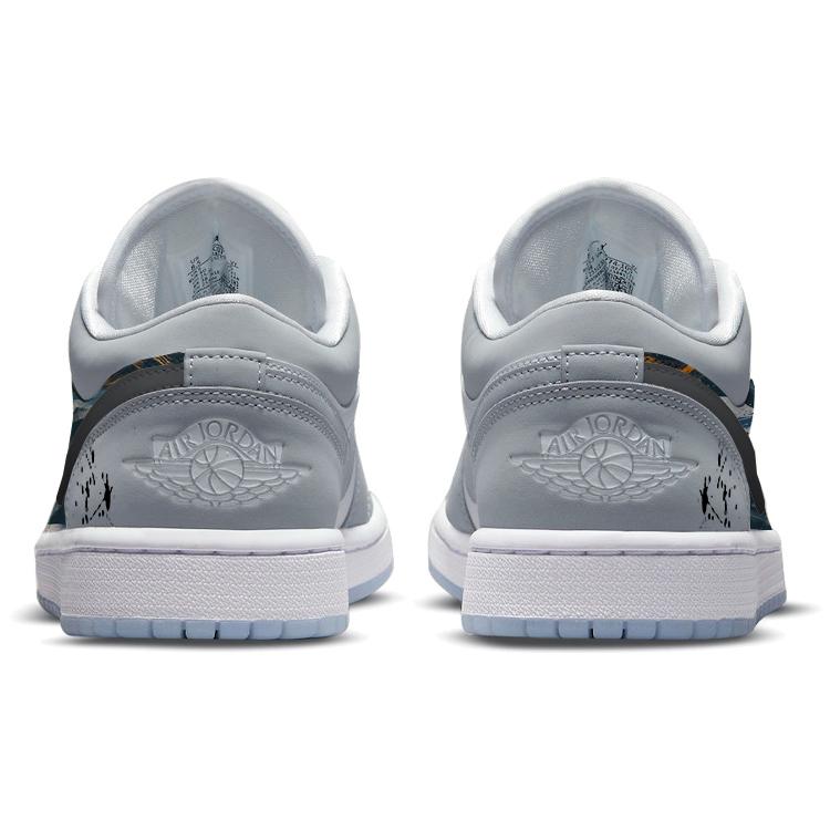 Jordan Air Jordan 1 Abrasion Resistant Slip Resistant Low top Vintage Basketball Shoes Women's Gray White DC0774-105(Team181-)
