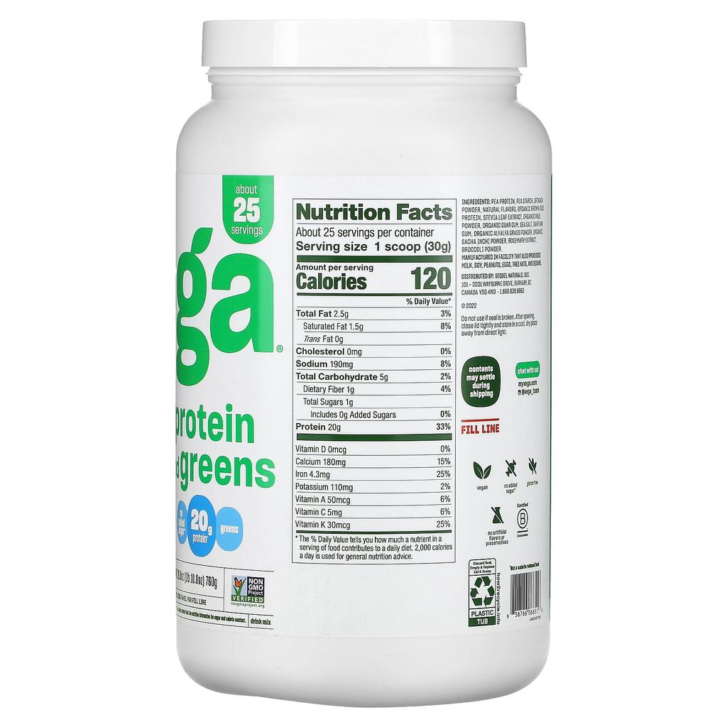 Plant Protein & Greens, Vanilla, 760G (26.8Oz)