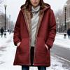Women's Sherpa Lined Hooded Coat Casual Full Zip Up Long Coat Thicken Winter Warm Fleece Jacket with Pockets