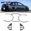 6Pcs Speedometer Frame Trim Steering Wheel Button Decor Carbon Fiber Cover Fit for Mitsubishi