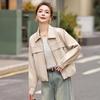 Women's Fashion Lapel PU Leather Jacket - Spring 2025 Collection, Short Coat