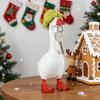 6/8Pcs Goose Statue Mini Knitted Hat with Adjustable Strap Desktop Goose Crochet Cap Headwear