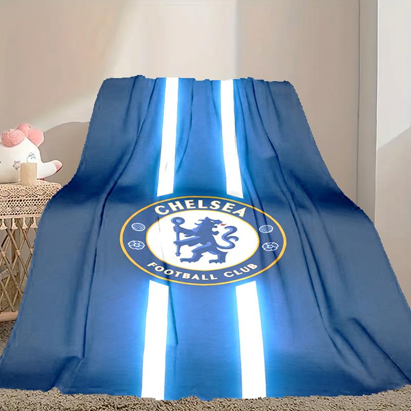 [1pc Chelsea FC Blanket] All-Season Blanket - Cozy Blanket for Sofa Couch Home Decoration, Digital Printed Nap Blanket