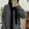 Winter New  Women's Imitation Cashmere Mohair Scarf Solid Color Narrow Long Scarf Female Korean Version Knitted Woolen Scarves