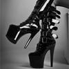 Fashion 26cm High Heel Waterproof Platform Boots Sexy Pole Dancing Boots All-in-one Evening Dress Shoes High Heel Boots