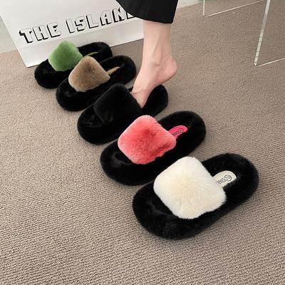 Zapatos Fashion Versatile Woman Shoes 2026 Winter New Women's Flat Bottomed Fluffy Slippers Comfort Non Slip Women Home Shoes