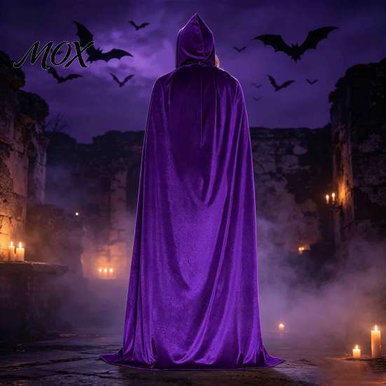 Soft Velvet Cape for Cosplay Unisex Adults Hooded Cloak, Vampire Wizard Cape, Renaissance Halloween Cloak with Hood Medieval Costume Witch Cosplay,