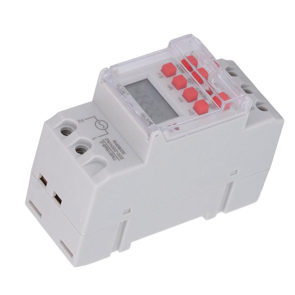 Timer Switch LCD Display 7 Day Programmable Timer NO NC Output 35mm DIN Rail Mount Miscontact Lock B
