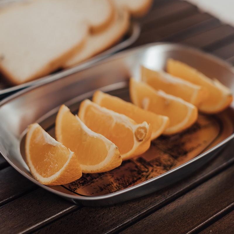 Outdoor Camping Fruit Tray European Retro Tinplate Metal Practical Snack Tray Fruit Basin Outdoor Tableware