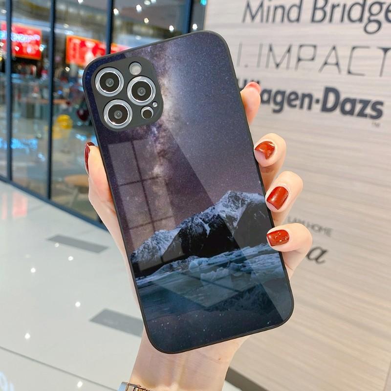Beautiful Cold Mountain Phone Case For IPhone 14 13 12 11 Pro Max X XR XS 8 7 Plus Liquid Glass Color Phone Cover